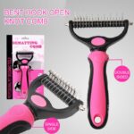 Peigne d'épilation pour chiens | Brosse de débosselage pour chiens -- ROSE